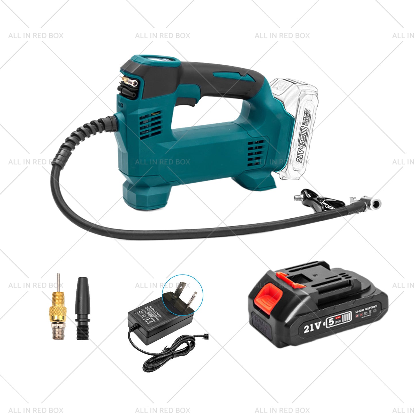 {{ Cordless Portable Tyre Inflator Pump w/ Battery Charger For Makita 18V Battery }} - Buy Car Parts Online at {{ Kaka Auto Parts }}.