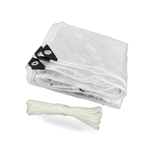 100cmx300cm Heavy Duty Clear PVC Tarp Waterproof Plant Cover Grommets