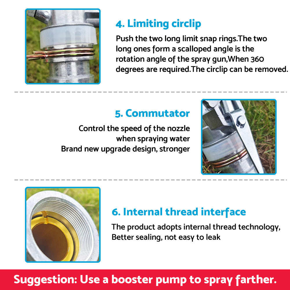 1 inch Irrigation Spray Tool Sprinkler Suitable For Large 360?? Angle Adjustable Water Impact Area