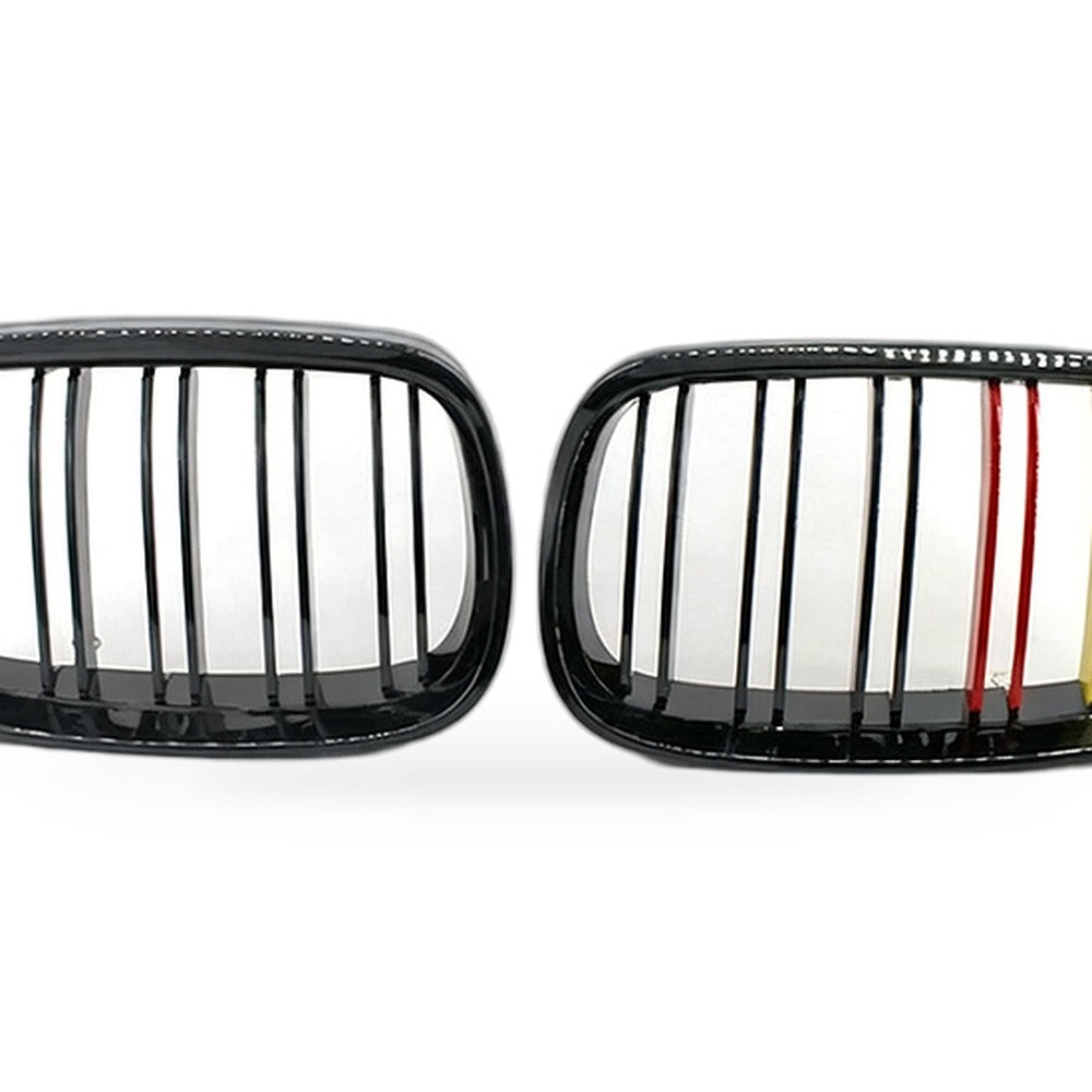 Red Yellow Dual Line Gloss Black Grille Suitable for BMW E92 E93 2006-2009 - XQ1