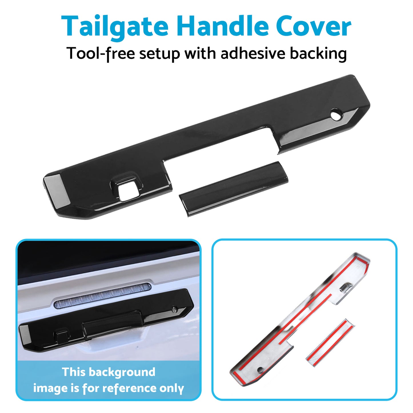 {{ Glossy Black Rear Tail Gate Tailgate Handle Cover Suitable For Triton L200 23-25 }} - Buy Car Parts Online at {{ Kaka Auto Parts }}.