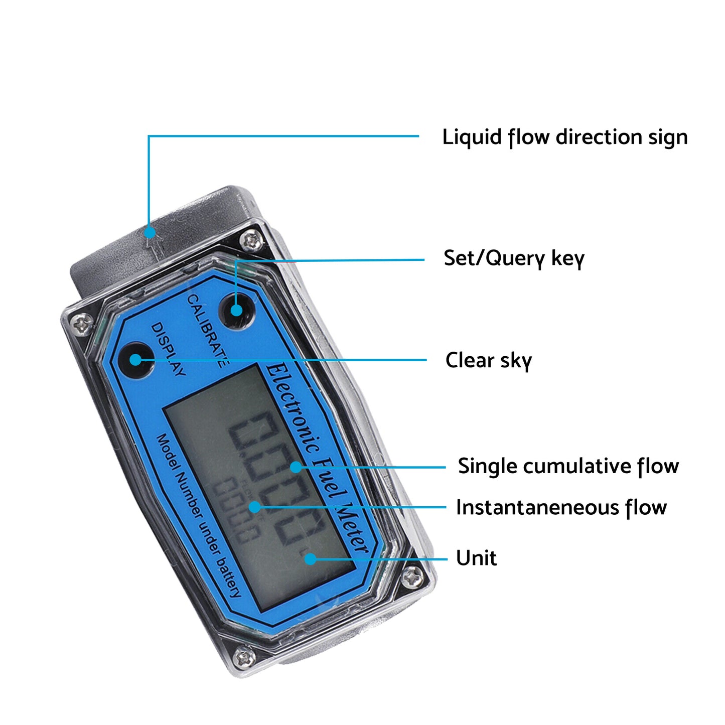 1.5 inch Digital Turbine Diesel Water Fuel Flow Meter Oval Gear Gauge