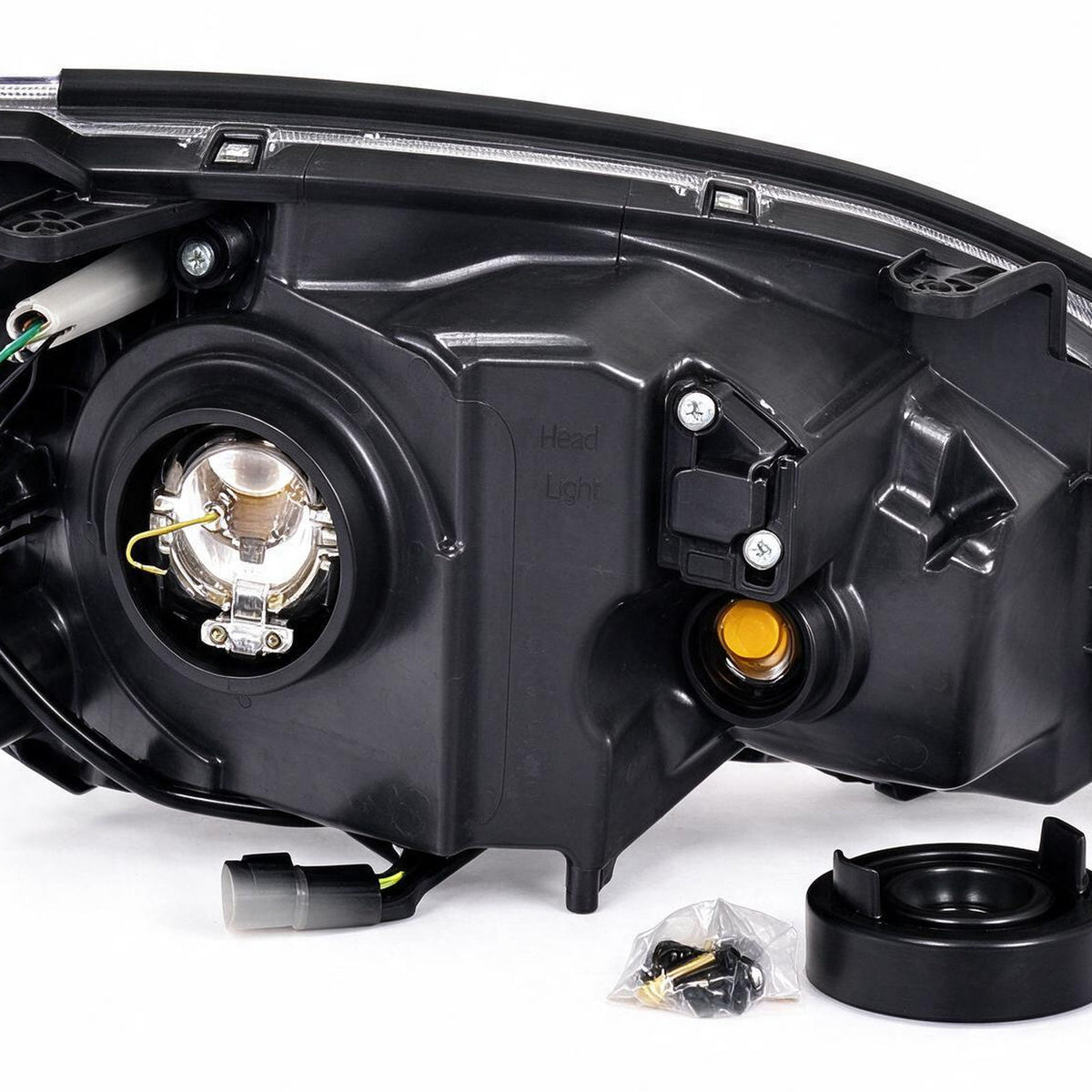 Head Light Assembly Black with LED Globes Suitable for Mitsubishi Lancer CH - XQ1