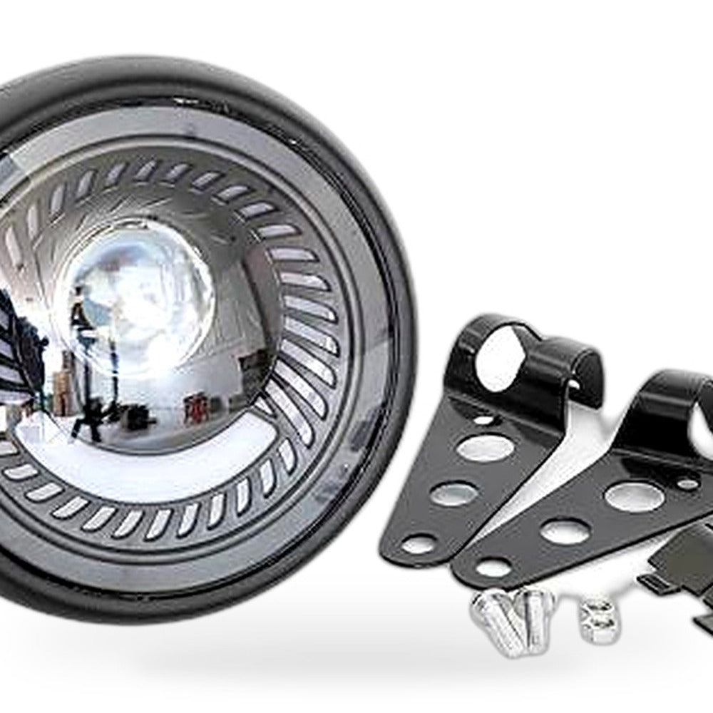 6.5-inch Motorcycle LED Headlight with Spiral Side Mount Bracket Suitable for Ca