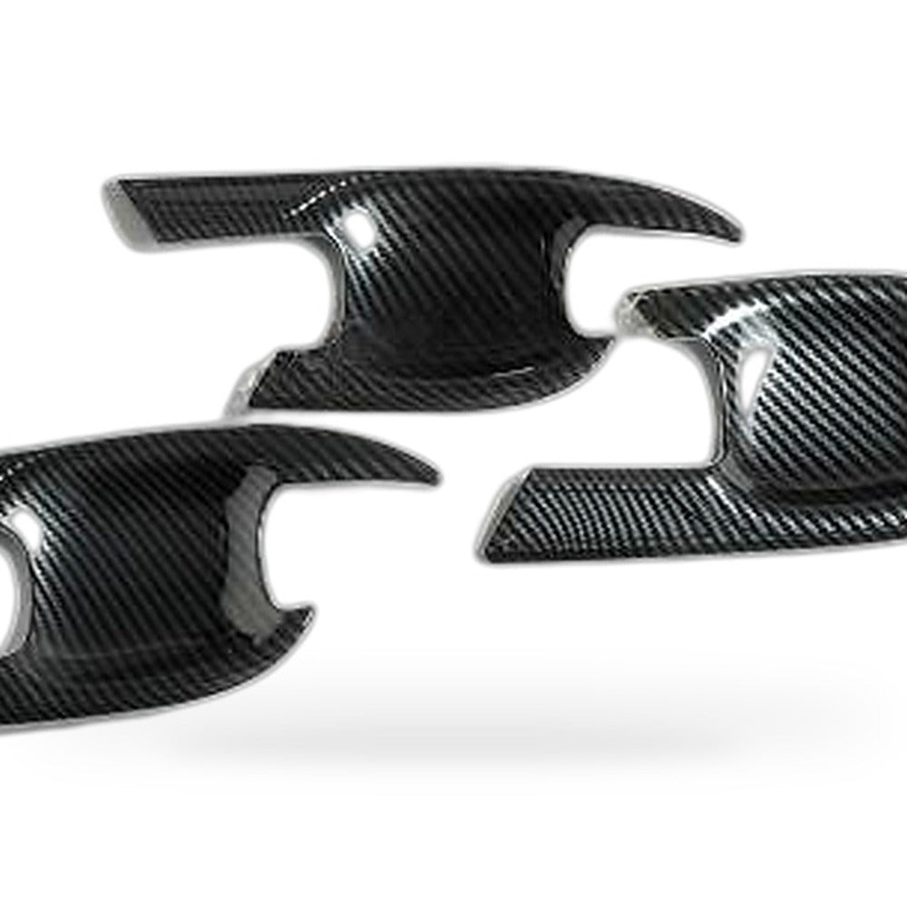 Carbon Fiber Look Door Handle Bowl Strip Covers Suitable for Toyota Kluger