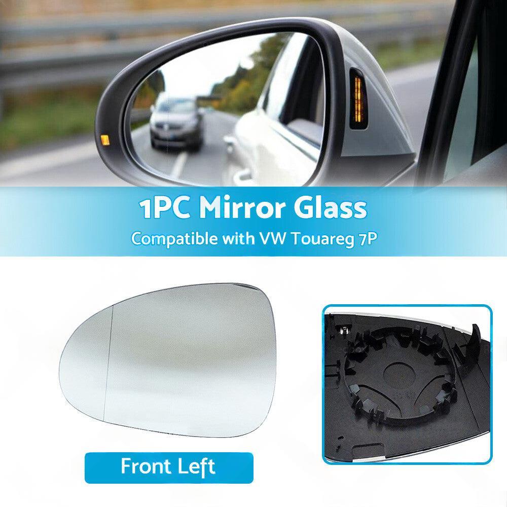 Left Heated Convex Mirror Glass with Base Suitable For VW Touareg 7P 2011¡§C2018