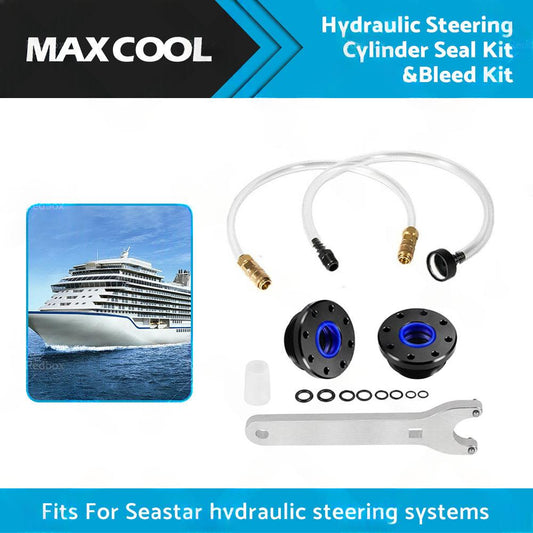Front Mount Hydraulic Steering Cylinder Seal Kit and Bleed Kit For Seastar HS5157