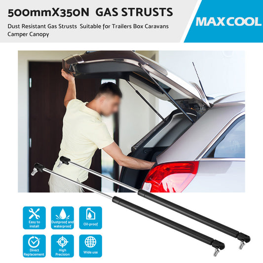 Gas Strut 500mm-350N x2 8mm Shaft Caravans, Trailers, Canopy, Toolboxes struts