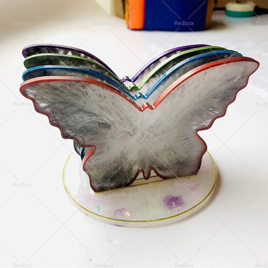 Epoxy Resin 4PCS Butterfly Shaped Coaster molds Holder Mold for Silicone Resin