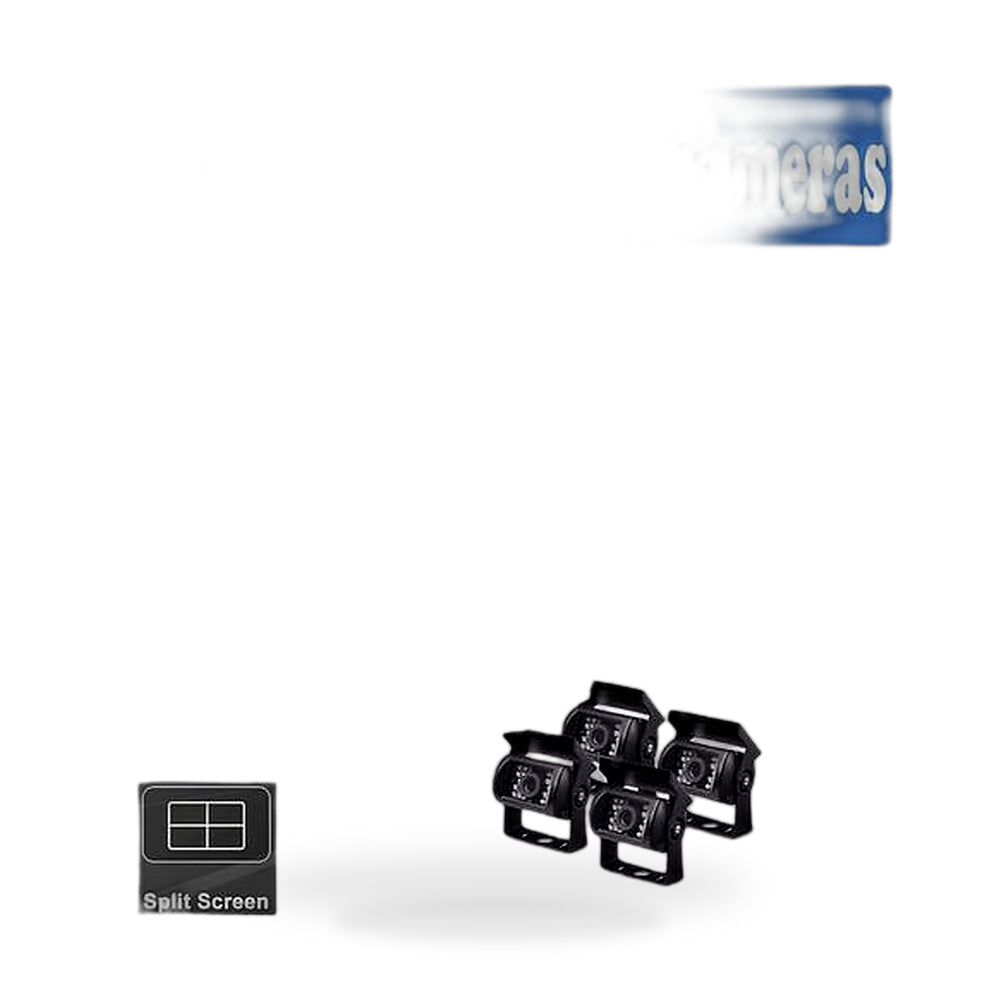 7inch Monitor 4-Split Screen With AHD Backup Cameras Kit Suitable For Truck RV Bus