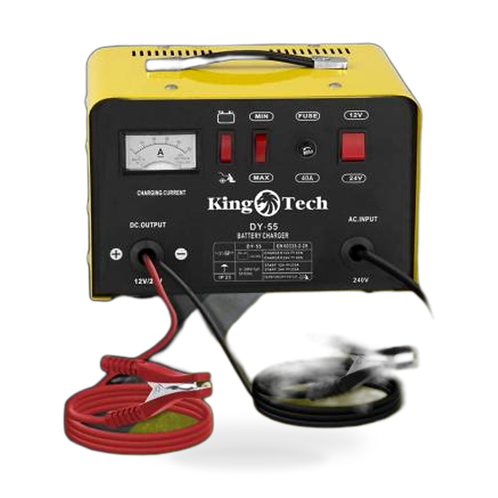 2in1 Battery Charger Jump Starter Dual Mode 12V/24V with Clamps