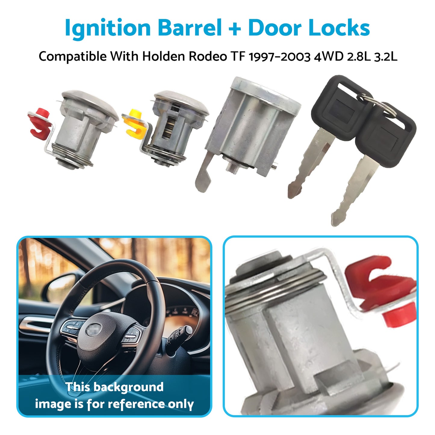Ignition Barrel & Door Locks Suitable For Holden Rodeo TF 1997¡§C2003 4WD 2.8L 3.2L