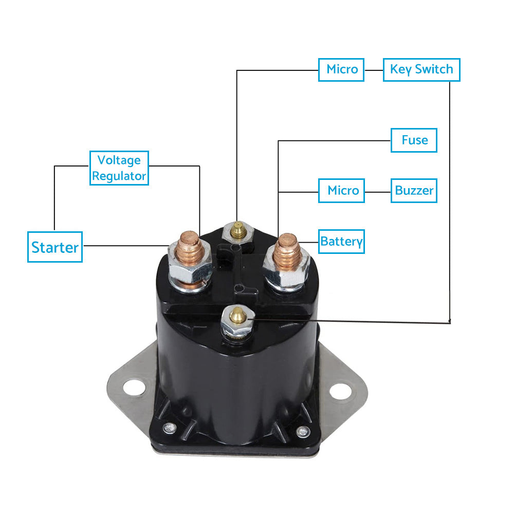 Solenoid Valve Suitable For Club Car Golf Cart DS / Precedent 1984 and Up 4-Terminal