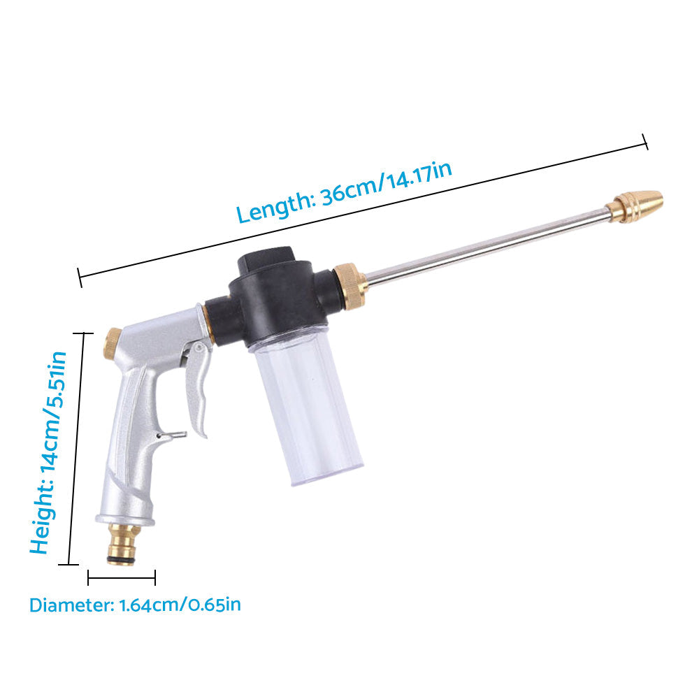 Garden Hose Nozzle Long Pole Foam Water Bottle 360 Degree Rotating Car Wash Gardening