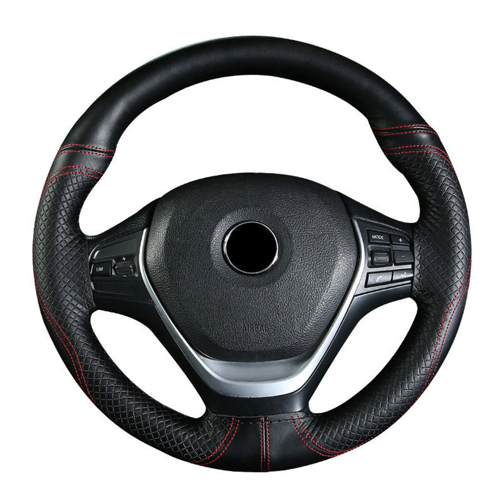 Premium Leather DIY Steering Wheel Cover Suitable For Car ¡§C 38cm Auto Protection With Needle