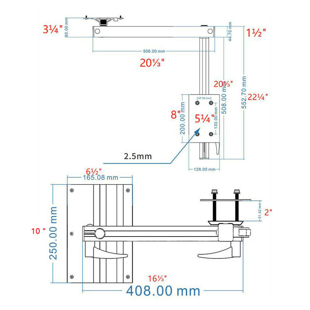 Adjustable Swivel Foldable RV Table Leg Suitable For Marine Use Aluminum Alloy