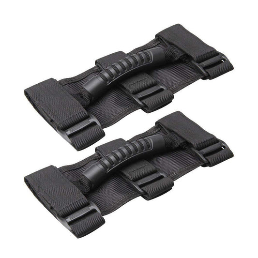 2x Off-Road Roll Grab Bar Handles Suitable For Jeep Wrangler JT / JL / JK / TJ Black