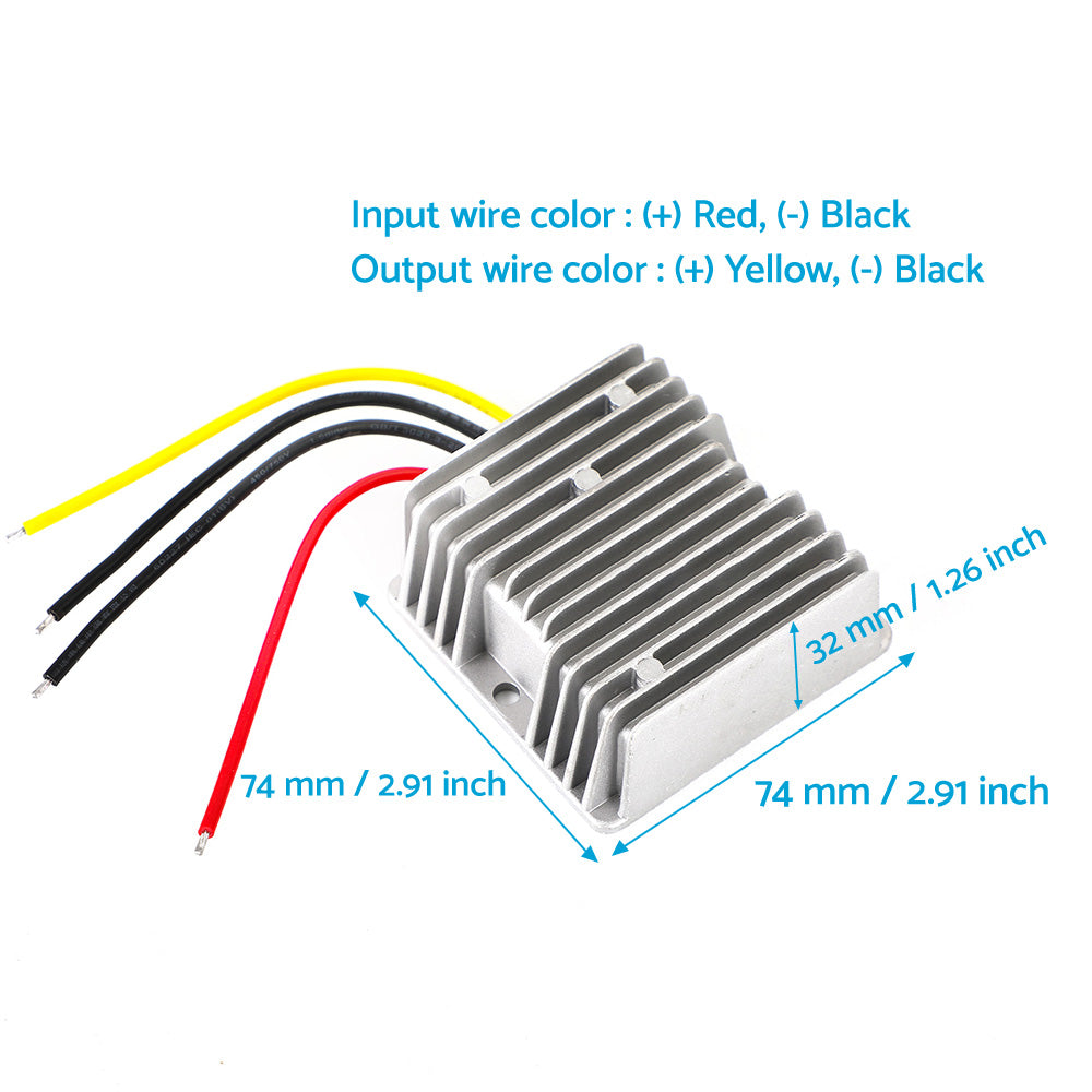 DC or DC Power Supply Converter Regulator 12V Step Up to 13.8V 18A 248W Waterproof