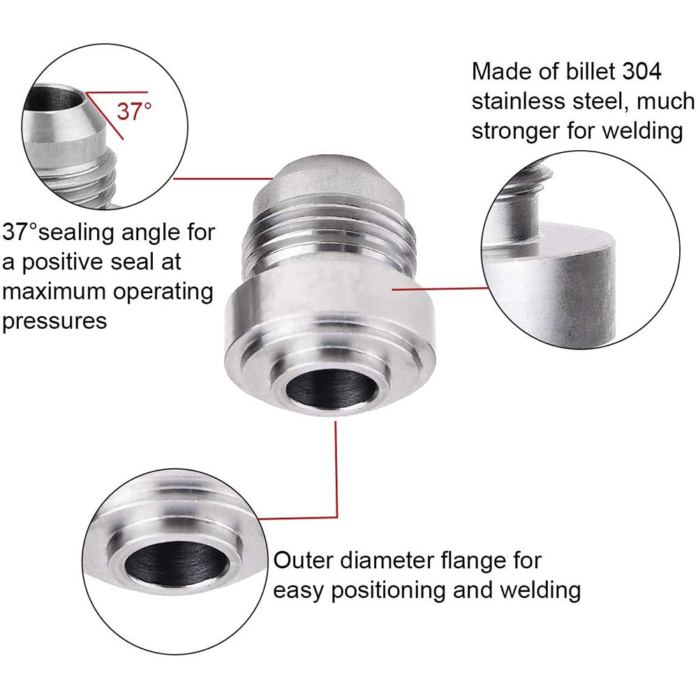 {{ 2x AN12 Male Aluminium weld on JIC bungs fitting -12AN JXSS032-12-A }} - Buy Car Parts Online at {{ Kaka Auto Parts }}.
