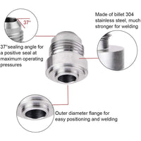 {{ AN10 Male Aluminium weld on JIC bungs x 2 fitting -10AN JXSS032-10-A }} - Buy Car Parts Online at {{ Kaka Auto Parts }}.