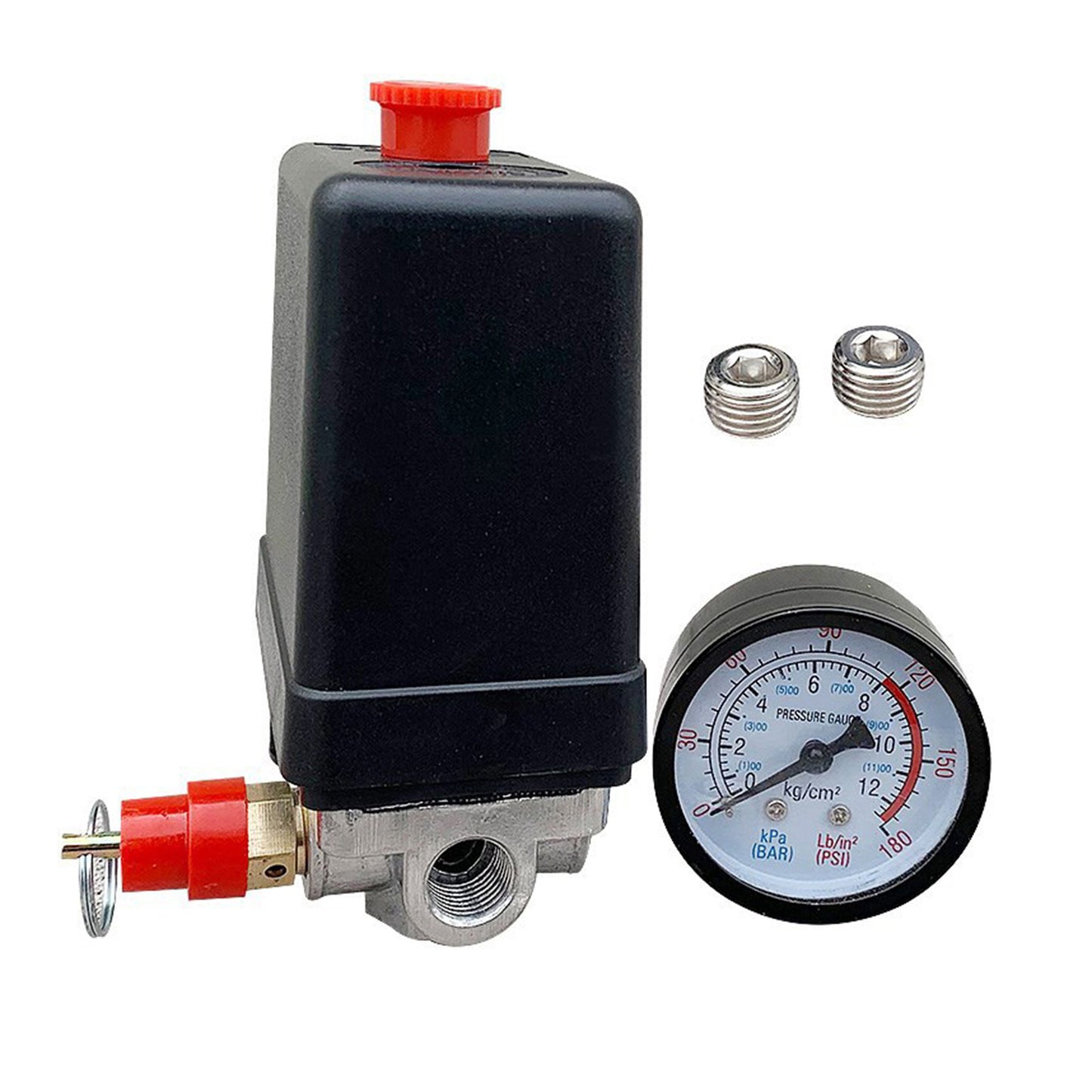 Air Compressor Pressure Switch Manifold Regulator With Safety Valve Suitable For 175PSI ¡§C 4-Port
