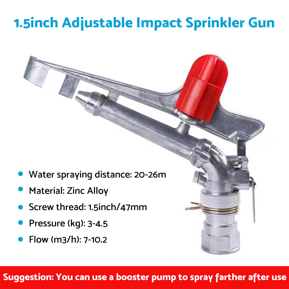 360?? Angle Rotation Lawn Water Sprinkler Impact Spray Gun Suitable For Adjustable Alloy Irrigation