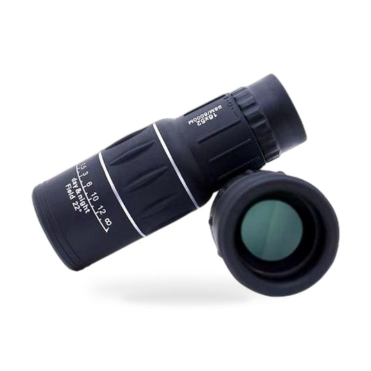High-Powered Wide-Angle Monocular Telescope Suitable for Single-Handed Use with