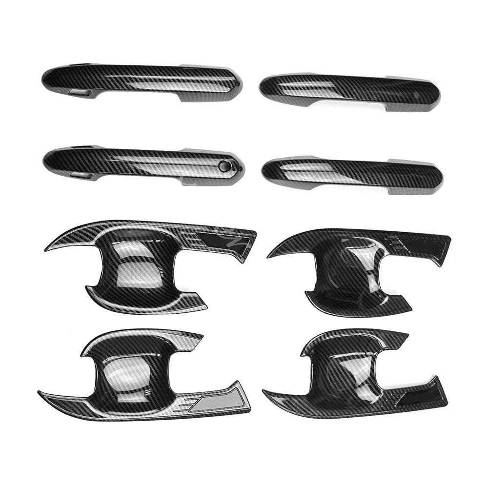 Carbon Fiber Door Handle Cover + Surrounds Suitable For Toyota RAV4 Hybrid Edge 2019-2023