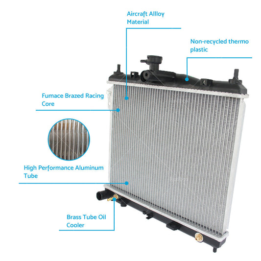 Standard Radiator Suitable For Hyundai Getz BU/TB 1.4L & 1.6L 2002-On - Auto & Manual