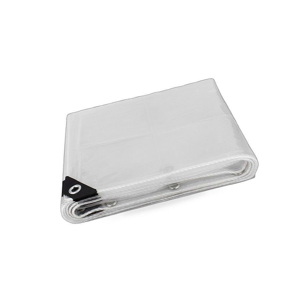 300cmx500cm Heavy Duty Clear PVC Tarp Tarpaulin Waterproof Plant Cover Grommets - BD2
