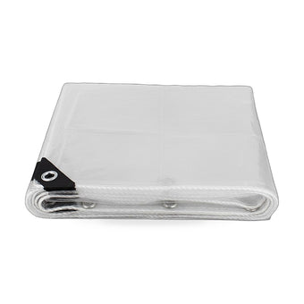 compare product 200cm x 400cm Heavy Duty Clear PVC Tarp Waterproof Plant Cover Grommets