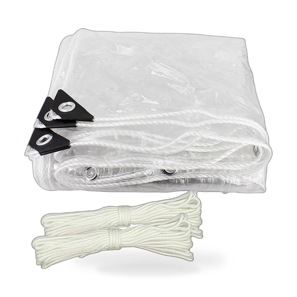 200cmx300cm Clear PVC Tarp Heavy Duty Waterproof Plant Cover with Grommets - ZT2