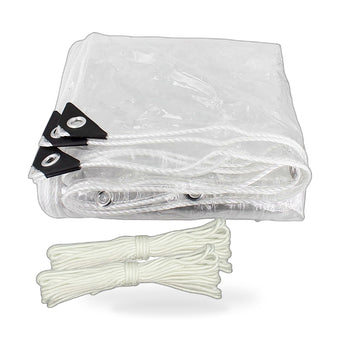 compare product 200cmx300cm Clear PVC Tarp Heavy Duty Waterproof Plant Cover with Grommets