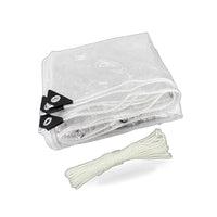 100cmx300cm Heavy Duty Clear PVC Tarp Waterproof Plant Cover Grommets - BD2