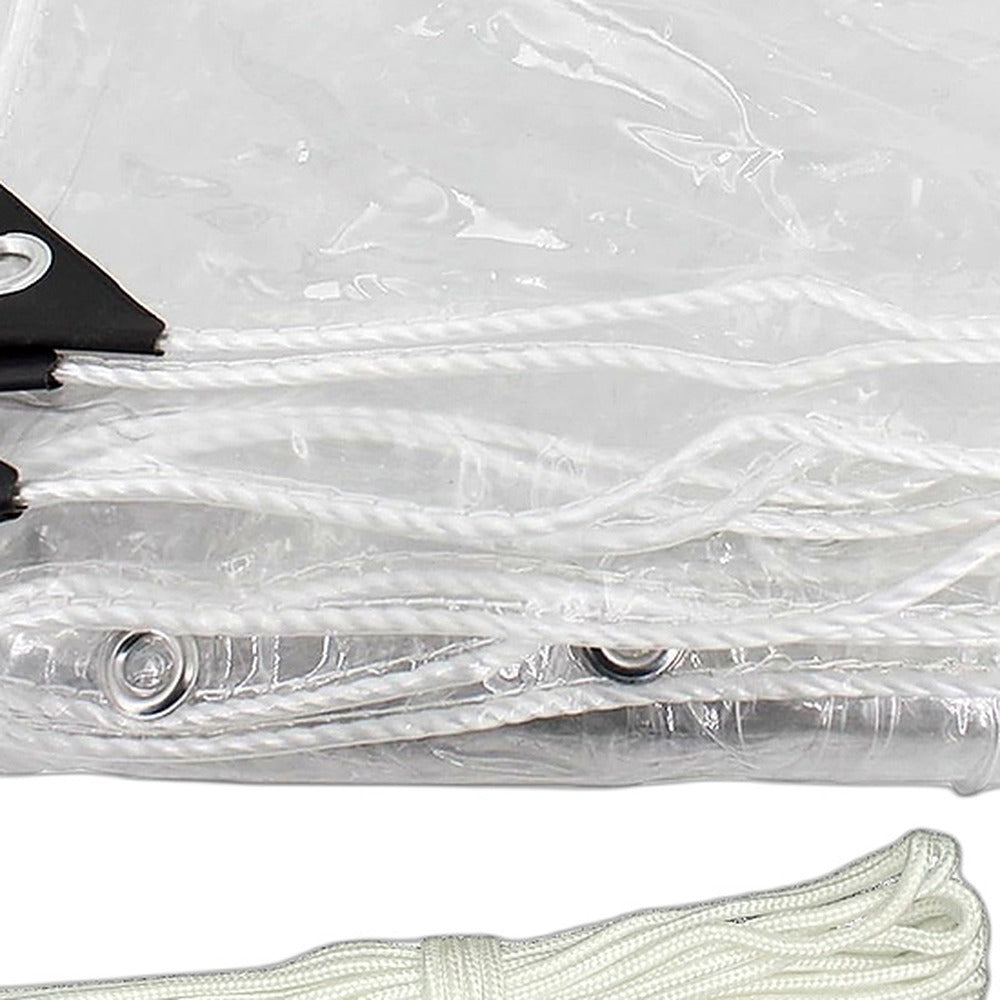 100cmx300cm Heavy Duty Clear PVC Tarp Waterproof Plant Cover Grommets - XQ1
