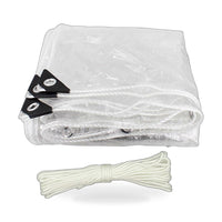 100cmx300cm Heavy Duty Clear PVC Tarp Waterproof Plant Cover Grommets - ZT2