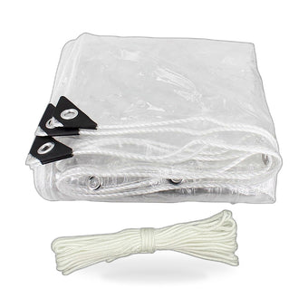 compare product 100cmx300cm Heavy Duty Clear PVC Tarp Waterproof Plant Cover Grommets