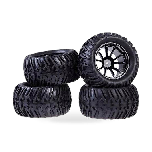 4x Wheel Rim & Tires Suitable for HSP 1:10 Monster Truck RC Car 12mm Hub
