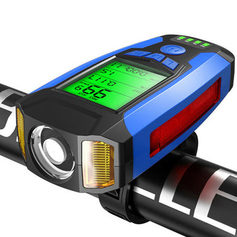 compare product LED Bicycle Headlight with Horn and Speedometer USB-Rechargeable Front Bike Light Suitable For Bicycles