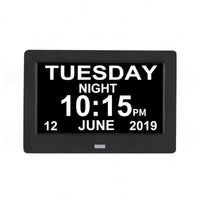 7  LED Large Digital Day Clock Calendar Dementia Date Week Month Year Time Wall