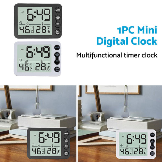 Mini Digital Clock with Temperature Display Suitable for Travel
