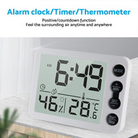Small Mini Digital Clock with Temperature Display Suitable For Travel, LCD LED, Alarm, Battery Operated ¨C Black & White