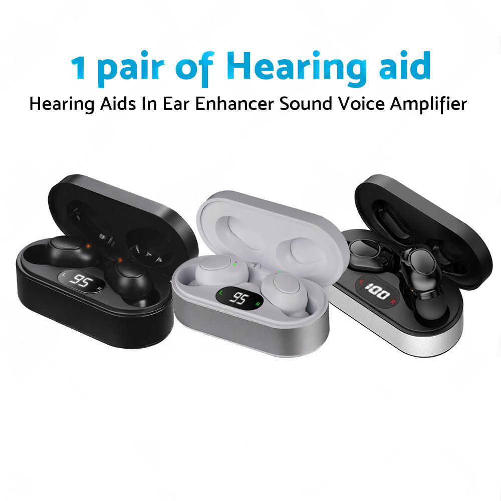 1 Pair Digital Rechargeable Hearing Aids In Ear Enhancer Sound Voice Amplifier