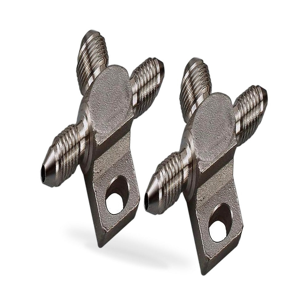 3 AN Male Stainless Steel Brake Hose Tee Block Pair Suitable for Universal Use