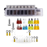 RV yacht 8-way fuse box 1 in 8 out fuse holder insulated transparent cover plug-in fuse - ZT2