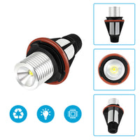 2x Angel Eyes LED Halo Ring Light Bulbs Error Free Suitable For BMW X5 E39 E53 E60 E61 E63