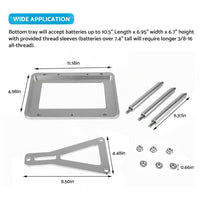 Universal Aluminum Billet Battery Tray Hold Down Relocation Box Mount OEM 551181