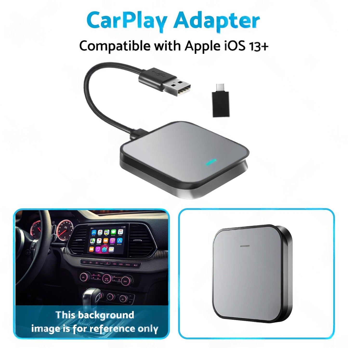 Gray Bluetooth USB Wireless Receiver Suitable For Apple CarPlay Adapter