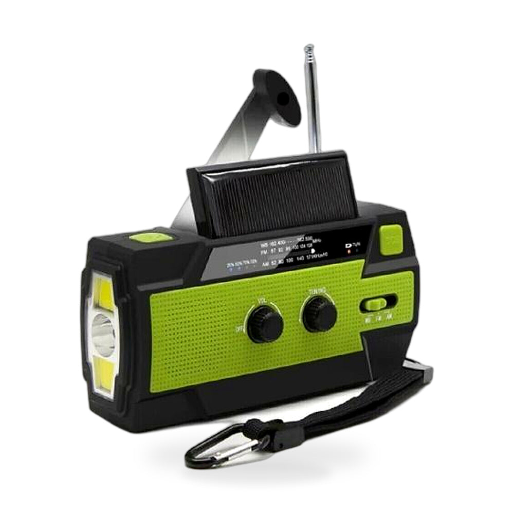 Emergency Solar Hand Crank Weather Radio 4000mAh Power Bank Charger Flash Light - ZT2