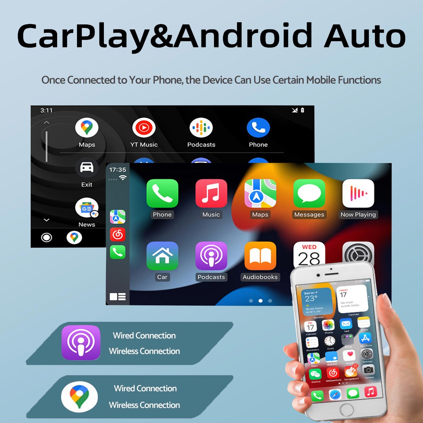 Head Unit Wireless CarPlay Android Auto Suitable for 05-15 Suzuki Grand Vitara